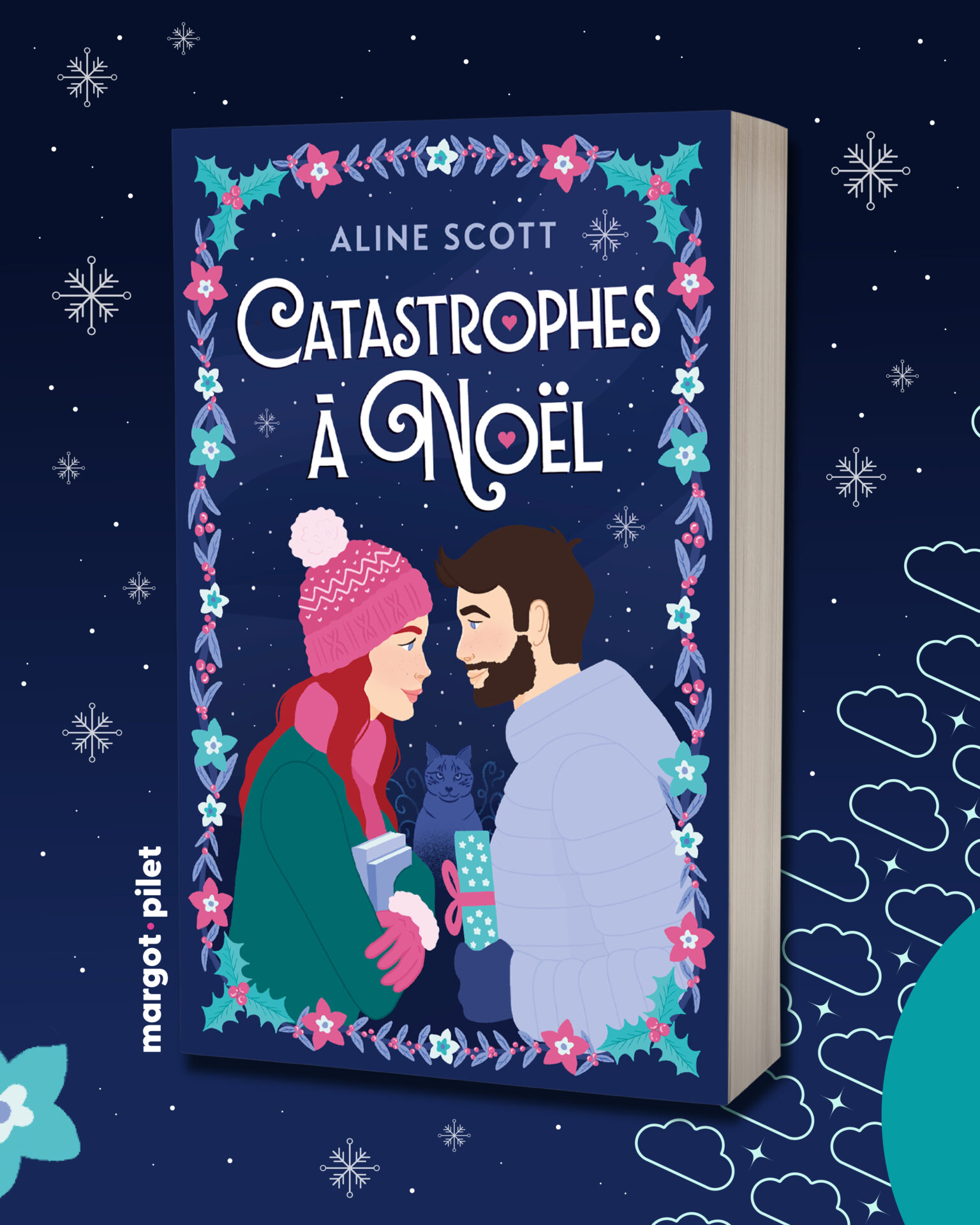 Catastrophes à Noël - Aline Scott - Margot Pilet - graphiste et illustratrice couverture de livre