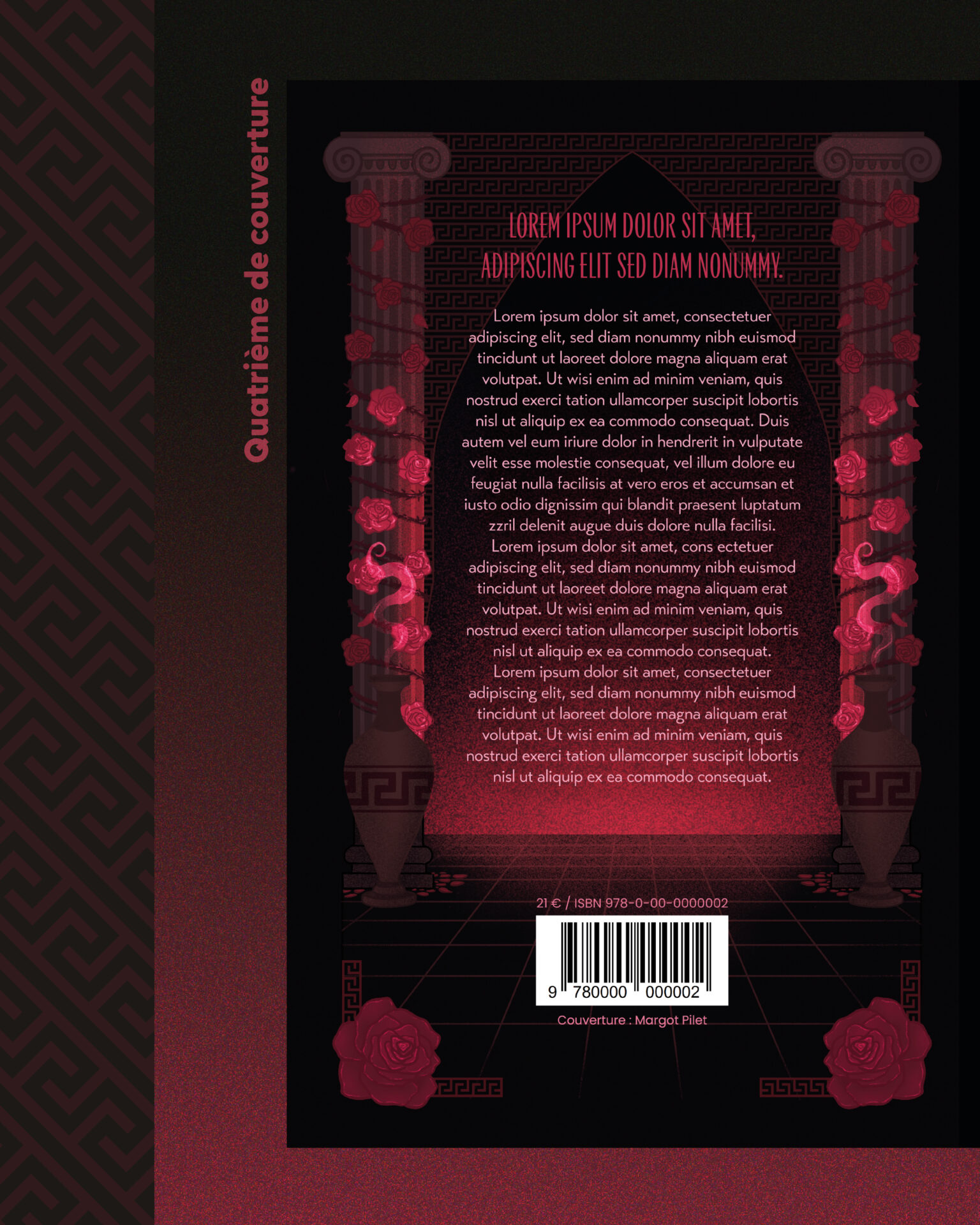 Margot Pilet graphiste et illustratrice couverture premade fantasy grèce antique