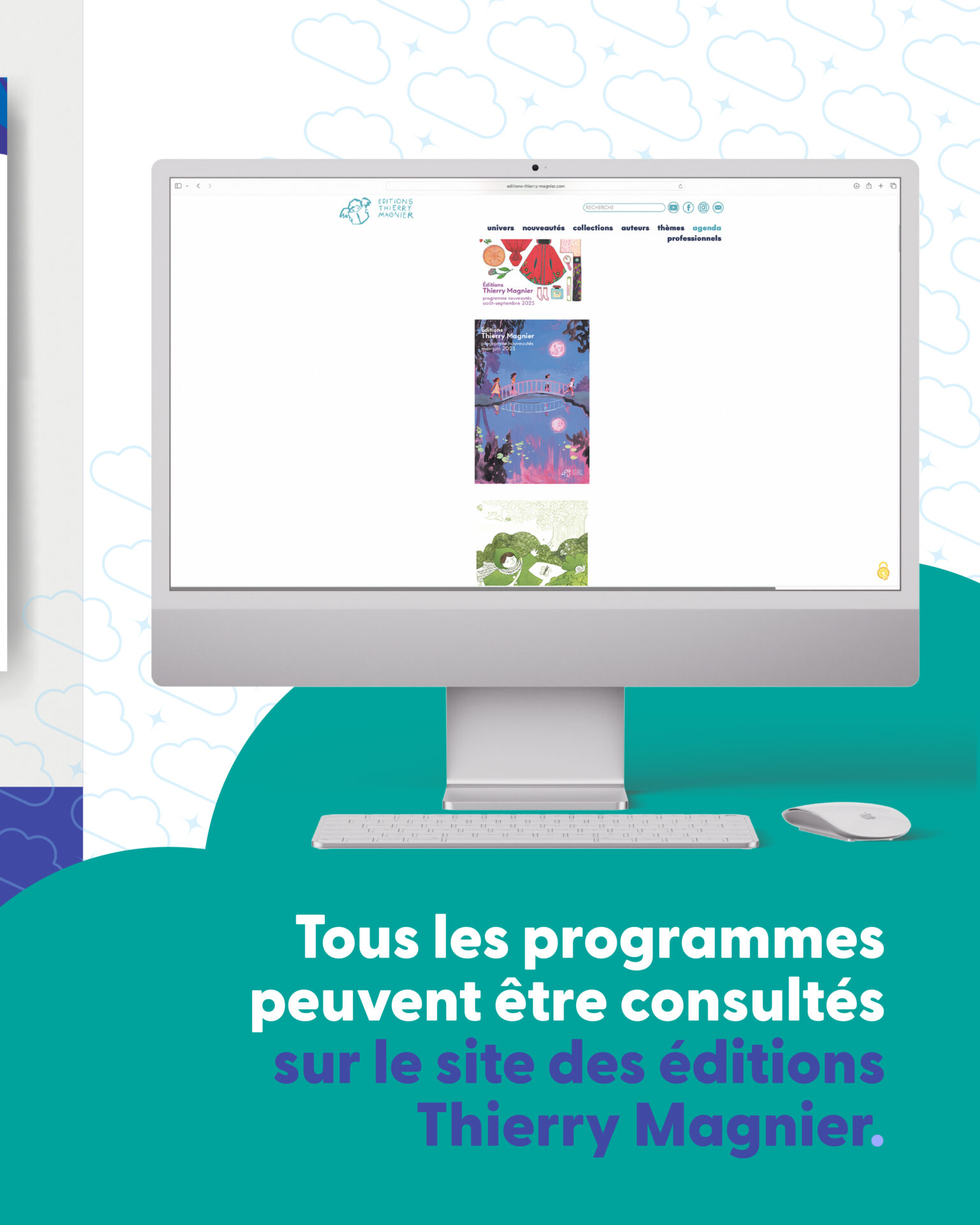 Maquette programme nouveautés éditions Thierry Magnier maquettiste Margot Pilet