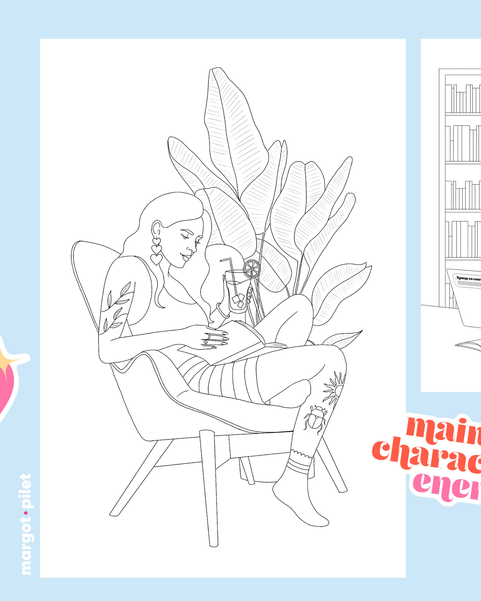 Couverture Cahier de vacances des lectrices de Miralta Edito - Illustratrice Margot Pilet