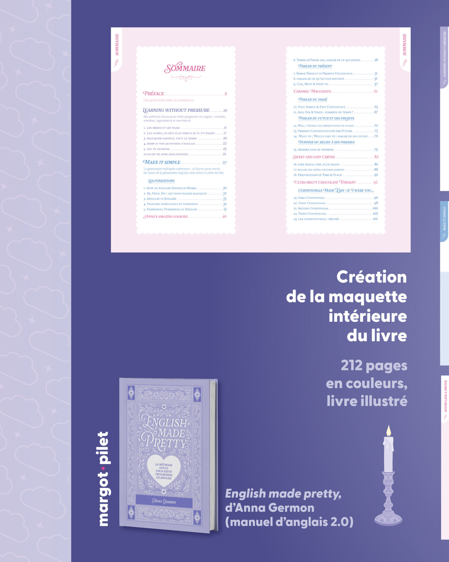 Mise en page English Made Pretty d'Anna Germon - Graphiste et illustratrice Margot Pilet