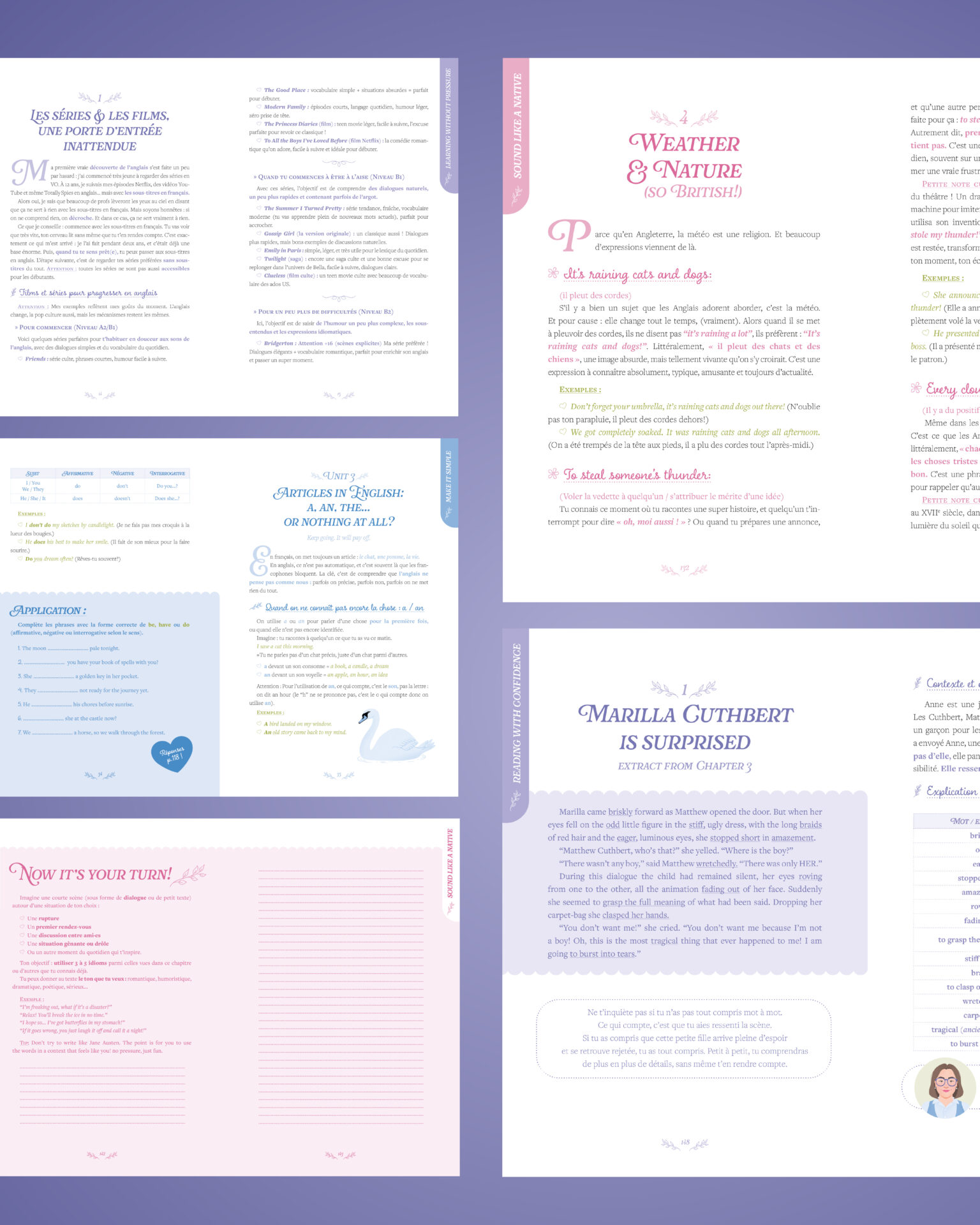 Mise en page English Made Pretty d'Anna Germon - Graphiste et illustratrice Margot Pilet