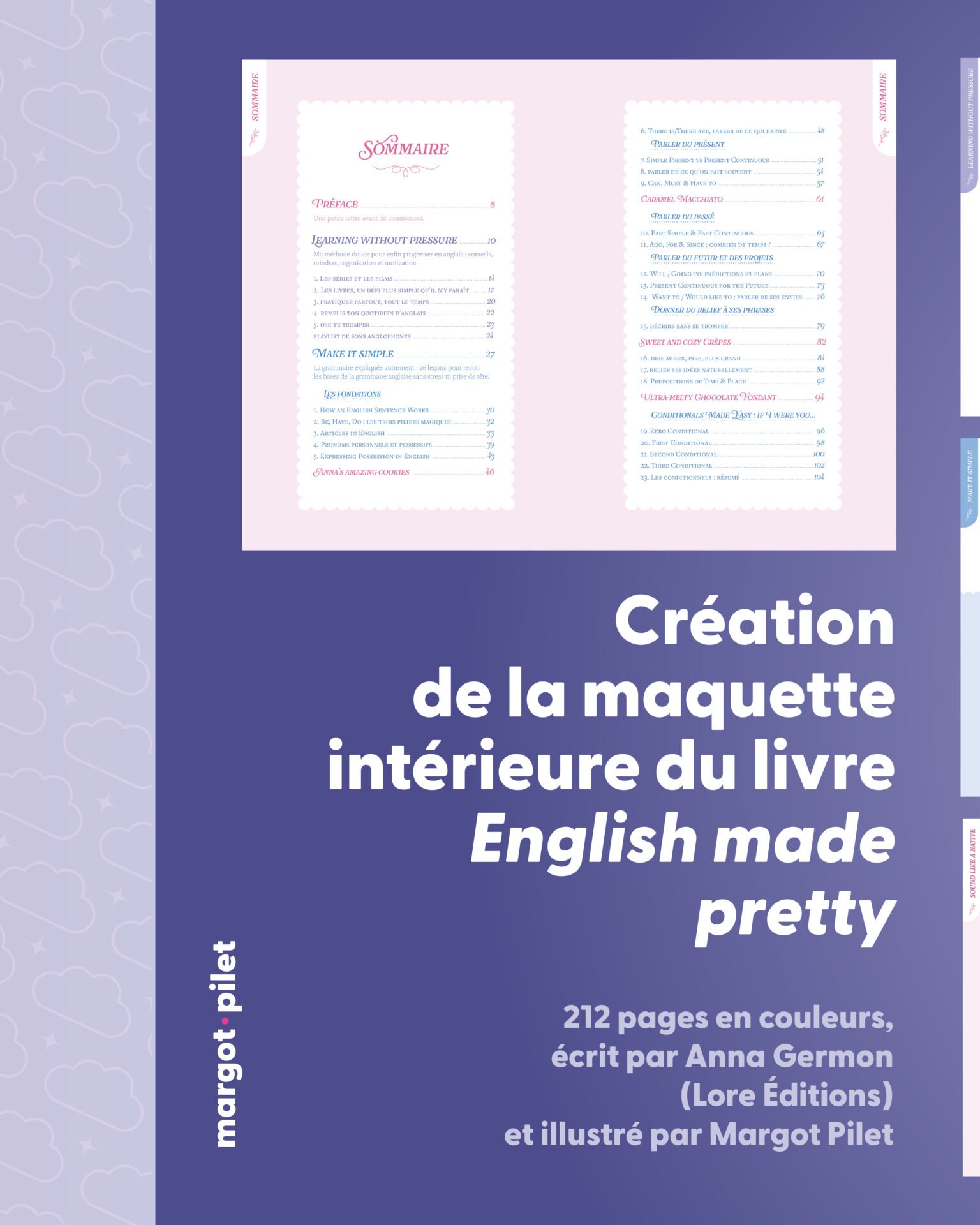 Mise en page English Made Pretty d'Anna Germon - Graphiste et illustratrice Margot Pilet